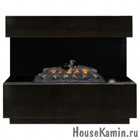 Каминокомплект Modern CST 630 BL с электрокамином Cassette 630 3D с реалистичным эффектом живого огня