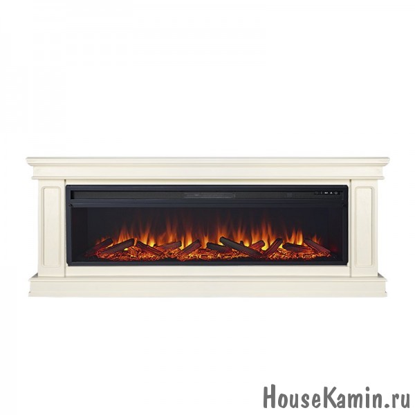 Каминокомплект Geneva 60 (cлоновая кость) с очагом Royal Flame Vision 60 LOG LED (дрова)
