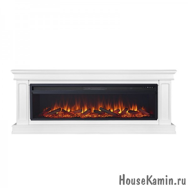 Каминокомплект Geneva 60 (белый) с очагом Royal Flame Vision 60 LOG LED (дрова)