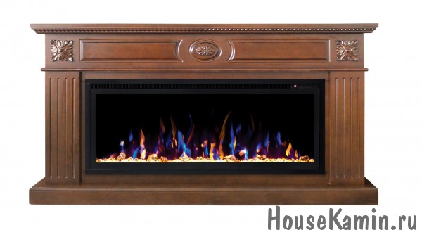 Каминный комплект Siena (темный дуб) с электрокамином RealFlame Saphir 42