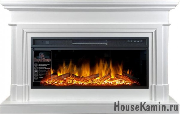 Каминокомплект Coventry (белый) с очагом Royal Flame Vision 42 LOG LED (дрова)