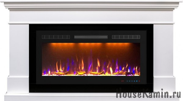 Каминокомплект California (белый) с очагом Royal Flame Crystal 36 RF