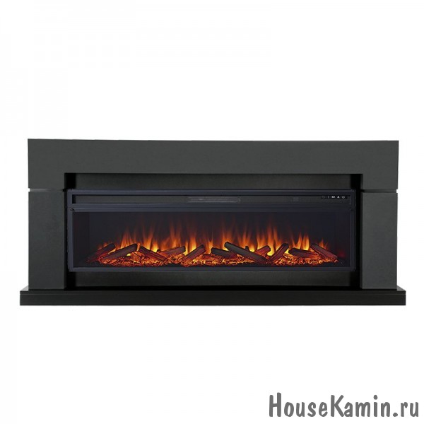 Каминокомплект Lindos Graphite Grey 60 (серый графит) с очагом Royal Flame Vision 60 LOG LED (дрова)