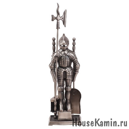 Каминный набор Рыцарь Большой (античное серебро)
