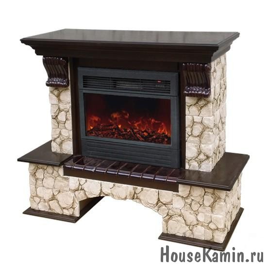 Каминный комплект: Портал Бостон К Карелия с электрокамином Premier (Karina) 23W с ПДУ