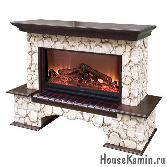Каминный комплект: Портал Бостон К Карелия с электрокамином Premier S 860 с ПДУ